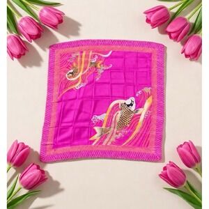 Metropolitan Museum Of Art Japanese Silk Scarf  Koi Carp Fish Fortune Prosperity